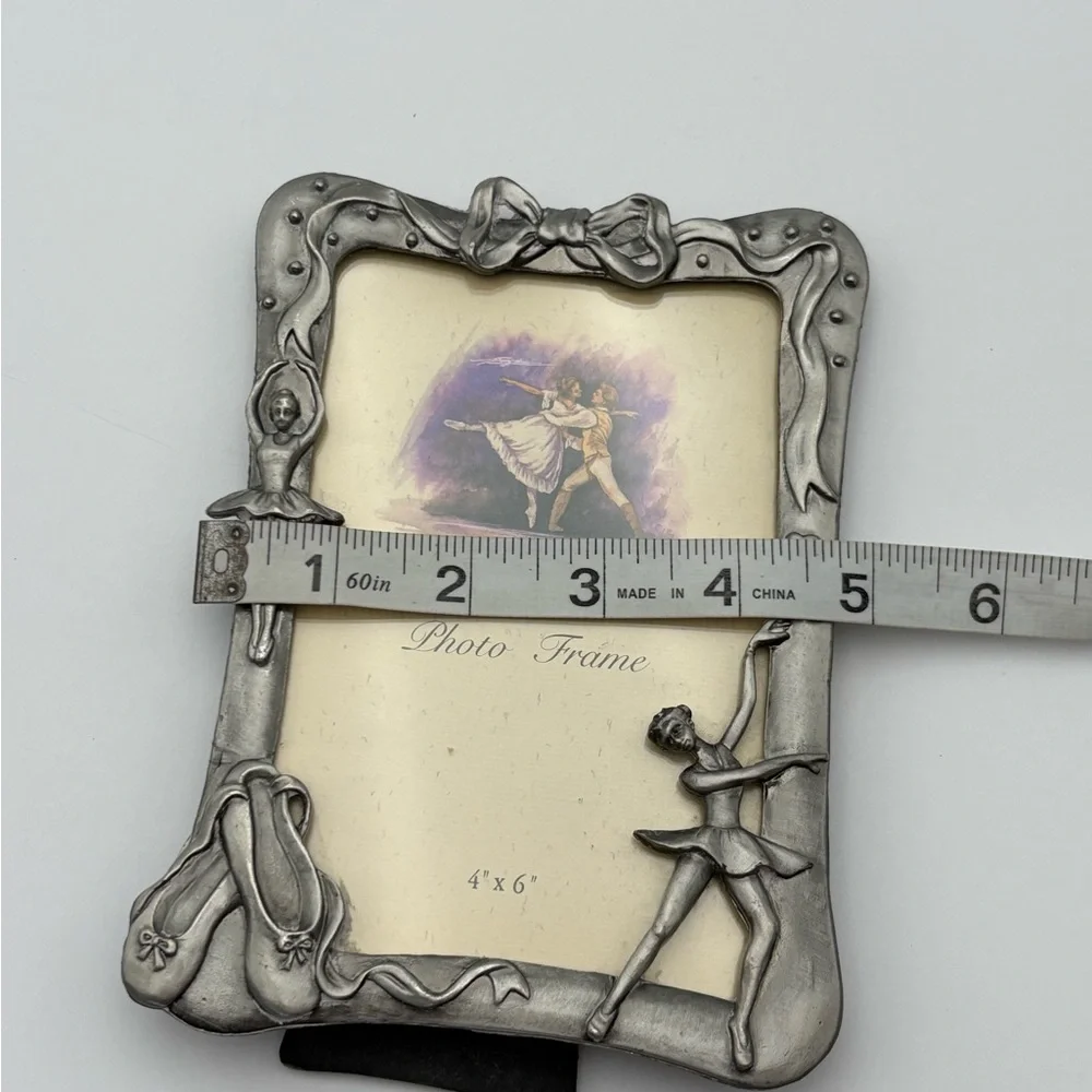 Vintage Pewter Ballet Dancer Photo Frame - 4x6 Photos - Two Available